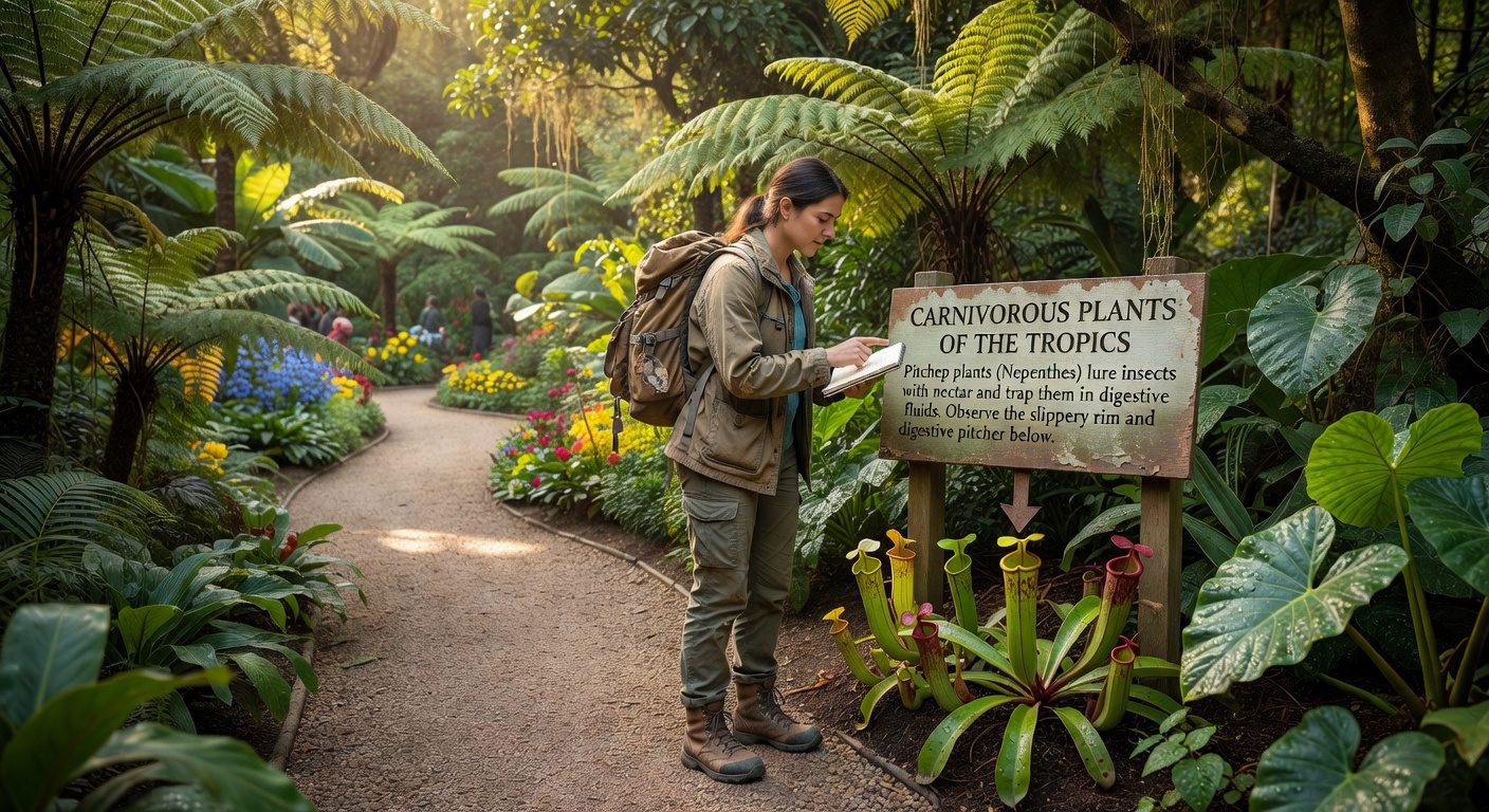 Solo traveler exploring the lush botanical gardens in Singapore